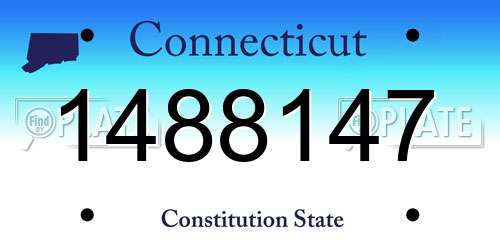 1488147 Connecticut License Plate