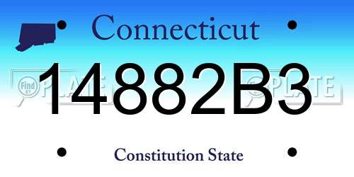 14882B3 Connecticut License Plate