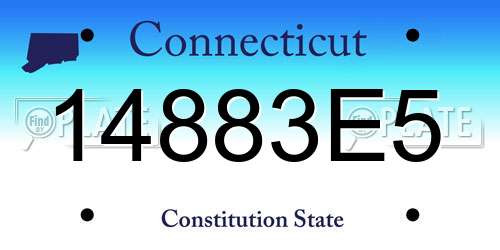 14883E5 Connecticut License Plate