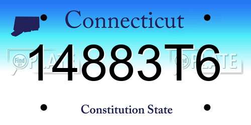 14883T6 Connecticut License Plate