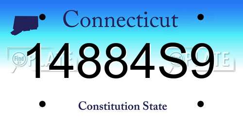14884S9 Connecticut License Plate