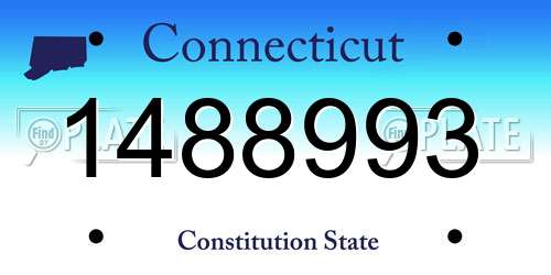 1488993 Connecticut License Plate