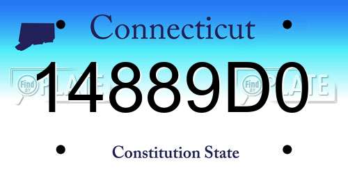 14889D0 Connecticut License Plate
