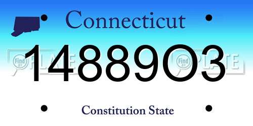 14889O3 Connecticut License Plate
