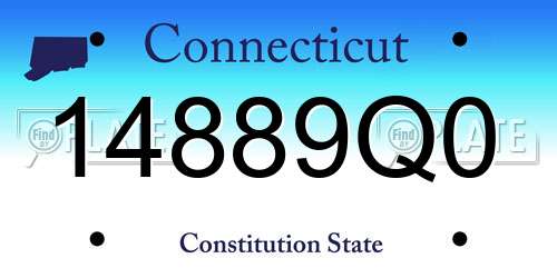 14889Q0 Connecticut License Plate