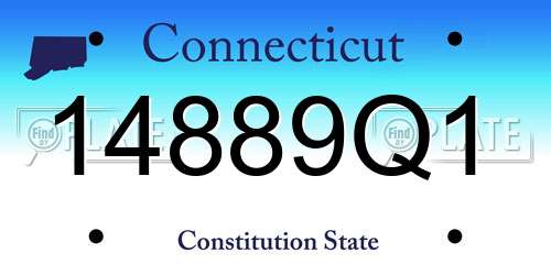 14889Q1 Connecticut License Plate