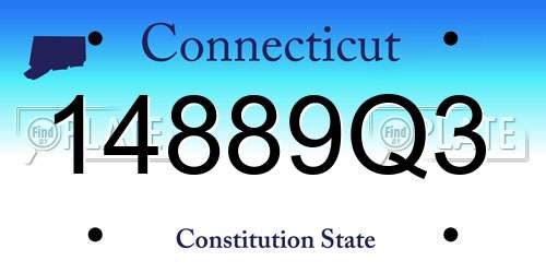 14889Q3 Connecticut License Plate