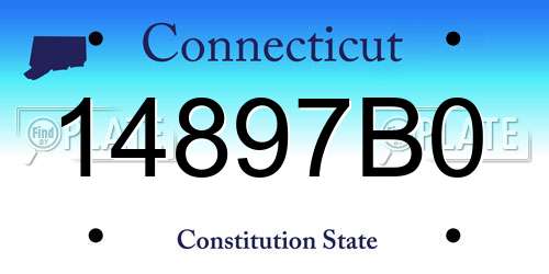 14897B0 Connecticut License Plate