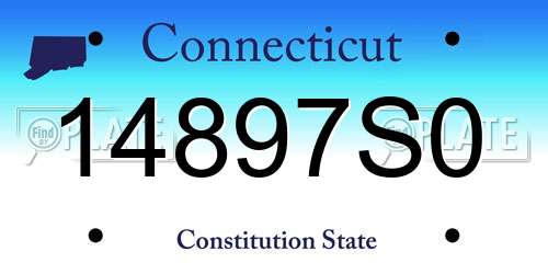 14897S0 Connecticut License Plate