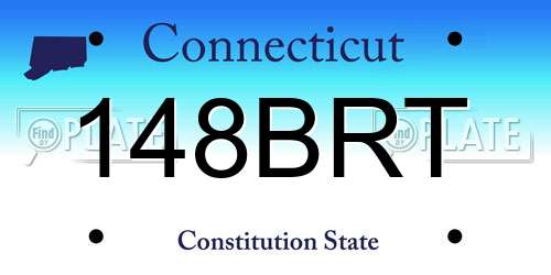 148BRT Connecticut License Plate