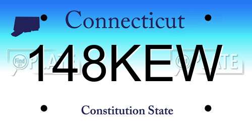148KEW Connecticut License Plate