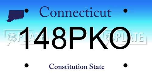 148PKO Connecticut License Plate
