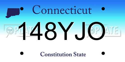 148YJO Connecticut License Plate
