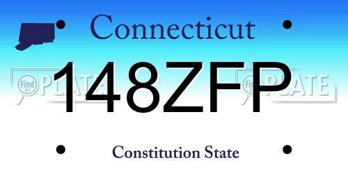 148ZFP Connecticut License Plate