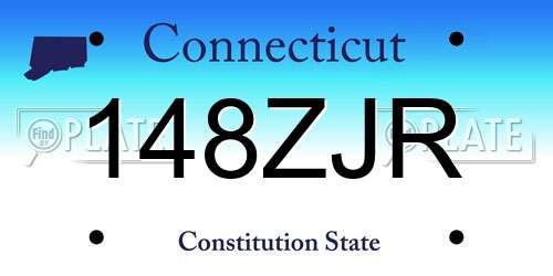 148ZJR Connecticut License Plate