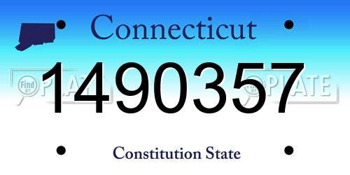 1490357 Connecticut License Plate