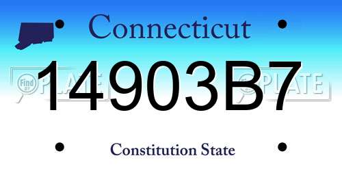 14903B7 Connecticut License Plate