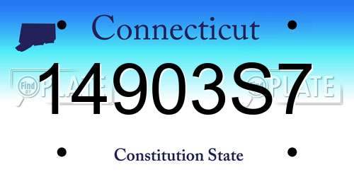 14903S7 Connecticut License Plate