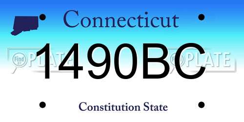 1490BC Connecticut License Plate