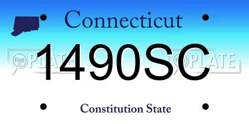 1490SC Connecticut License Plate