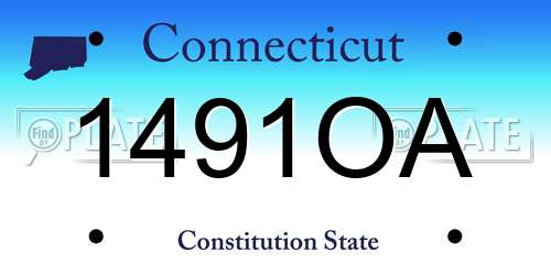 1491OA Connecticut License Plate