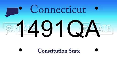 1491QA Connecticut License Plate