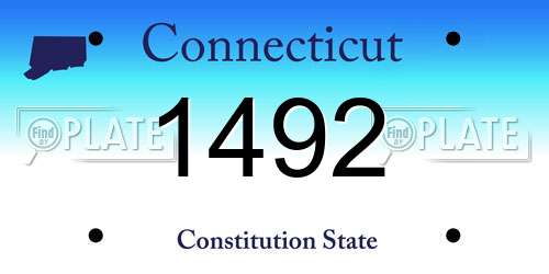 1492 Connecticut License Plate