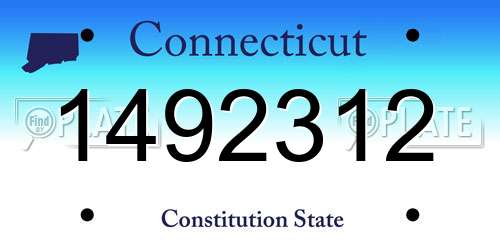 1492312 Connecticut License Plate