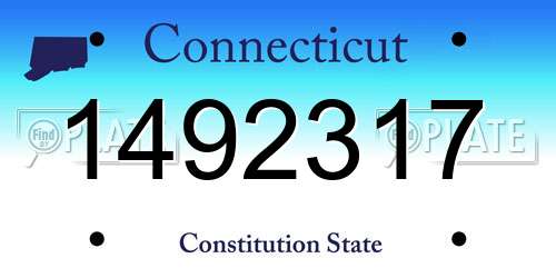 1492317 Connecticut License Plate