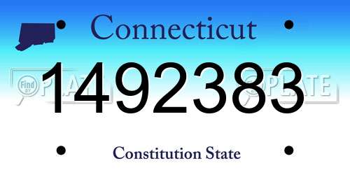 1492383 Connecticut License Plate