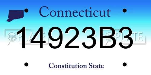 14923B3 Connecticut License Plate