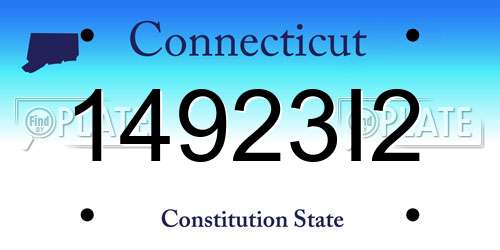 14923I2 Connecticut License Plate