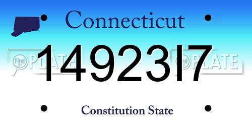 14923I7 Connecticut License Plate