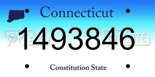 1493846 Connecticut License Plate