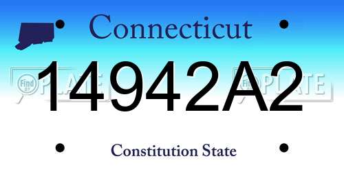 14942A2 Connecticut License Plate