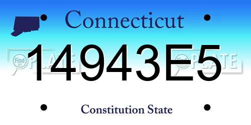 14943E5 Connecticut License Plate