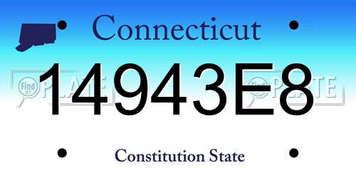 14943E8 Connecticut License Plate