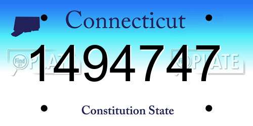 1494747 Connecticut License Plate