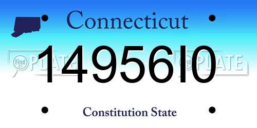 14956I0 Connecticut License Plate