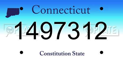 1497312 Connecticut License Plate