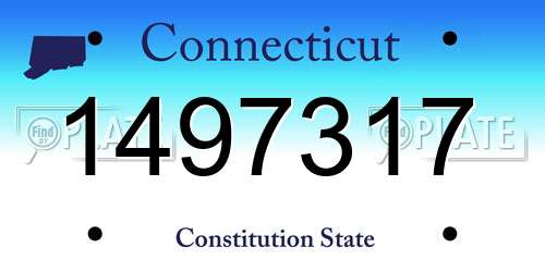 1497317 Connecticut License Plate