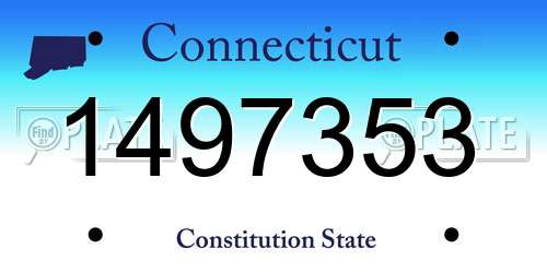 1497353 Connecticut License Plate