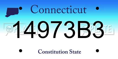 14973B3 Connecticut License Plate