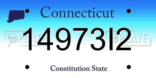 14973I2 Connecticut License Plate