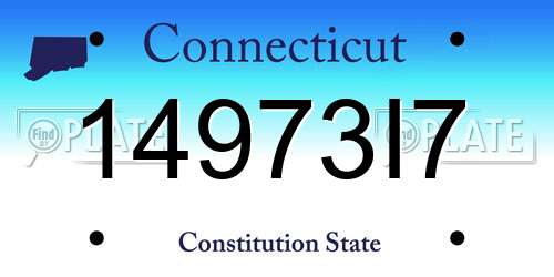 14973I7 Connecticut License Plate