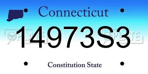 14973S3 Connecticut License Plate