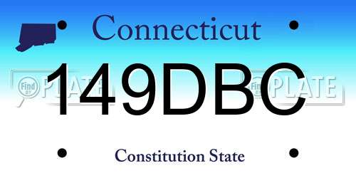 149DBC Connecticut License Plate