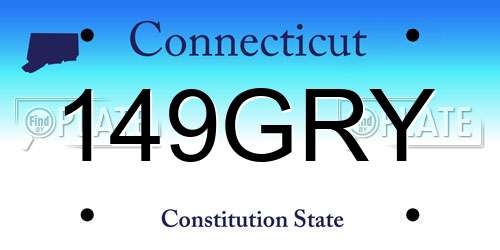 149GRY Connecticut License Plate
