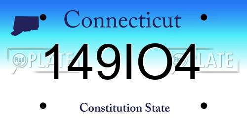 149IO4 Connecticut License Plate
