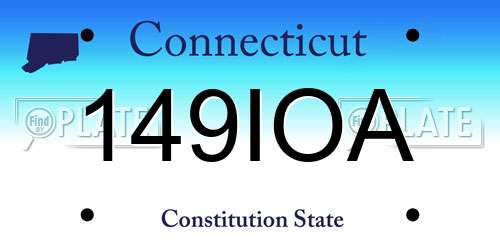 149IOA Connecticut License Plate